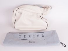 Texier French Designer Handbag Beige Leather With Original Dust Bag