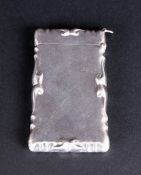 Ornate Scroll Design Silver Card Case with a plain finish, hinged top. 3.5x2'' Hallmarked C.M.E 925,