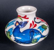 Moorcroft Rare Trial Vase 'Fiery Mouse Design' designed by Emma Bossons, Shape 33/3. Tubelined