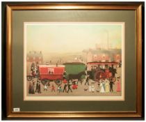 Helen Bradley Limited Edition Pencil Signed Colour Print Titled 'Big Bertha Comes To Lees' 750