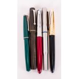 A Vintage Collection of Five Fountain Pens, Comprises A Stephens Leverfil, No 106 with 14ct Gold