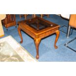 Reproduction Mahogany Glazed Top Coffee Table in the Georgian style, with carved cabriole legs and
