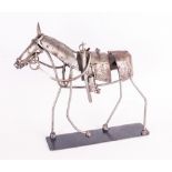 Abstract Iron Horse Figure On Base
