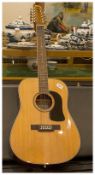 12 String Acoustic Guitar, Label reads 'Washburn Gold Awards, No. D10512, GO7121227