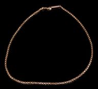 Antique 9ct Gold Belcher Chain. Marked 9ct. 5.9 grams. Length 17 Inches.