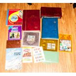 Rucksack Of Schoolboy Type Stamp Albums, some covers, presentation packs and loose.
