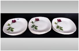 Set Of 13 9'' Midwinter Fashion Rose Plates