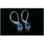Kyanite Lever Back Drop Earrings, 1.5cts of the blue gemstone, mined in the Himalayas, often
