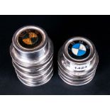 Set Of 9 BMW Stainless Steel Wheel Hubs