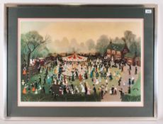 Helen Bradley Large Framed Coloured Print. Pencil signed to the margin with blind proof stamp 'The