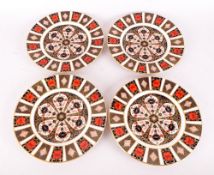 Royal Crown Derby Set of Four Imari Pattern 1128 Cabinet Plates. Date 1970. Each Plate 9.5 Inches