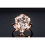 Ladies 9ct Gold Set Topaz Ring, fully hallmarked.