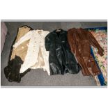 Collection Of Four Full Length Leather/Leatherette Coats, various designs & colours