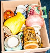 Mixed Lot Of Pottery Comprising Studio Jugs, Staffordshire etc