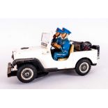 Japanese - 1950's Tinwork Toy, In The Form of a Police Jeep with Seated Figures of Two Ununiformed