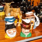 Five Various Character Toby Jugs