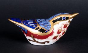 A Royal Crown Derby Bird With Silver Seal Underneath 4.5'' tip of beak to tail.