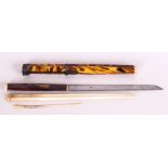 Japanese 19th Century Tortoiseshell Case Holder For bone chopsticks and knife etc. 10.25'' in