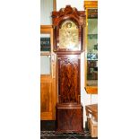 A Fine Quality Mahogany Cased, Late Georgian Brass Faced Long Case Clock with a brass arch dial with