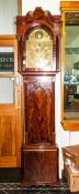 A Fine Quality Mahogany Cased, Late Georgian Brass Faced Long Case Clock with a brass arch dial with