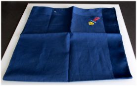 Yves Saint Laurent Blue Silk Scarf with an image and logo of HMS Darling.