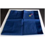 Yves Saint Laurent Blue Silk Scarf with an image and logo of HMS Darling.