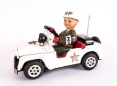 Japanese - 1950's Tinwork Toy, In The Form of a Military Jeep with Seated Figures of USA Military