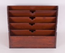 Antique Mahogany 5 Rack Stationary / Letter Box. 8 Inches High, 11 Inches Wide.