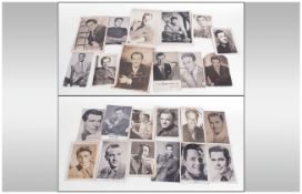 A Collection of 1940 and 1950's Artist Signed  Photos include Gene Kelly, Dana Clark, Peter Lawford,