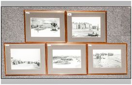 A Set of 5 Photographic Views of Lytham St Annes In The 1900's. Framed, Glazed and Mounted. 12 x
