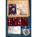 Box Containing A Quantity Of Theatrical Costume Jewellery, Comprising Rings, Brooches, Necklaces,