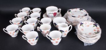 Bone China Part Tea Service Comprising Cups, Saucers, Side Plates, Sandwich Plates, Milk Jug,