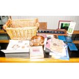 Mixed Lot Of Coins And Banknotes, Comprising Glazed And Framed Halfcrown To Farthing Set, Modern