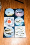 Set Of Six Coalport Military Planes Plates, boxed.