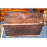 An Antique Pine Bedding Box with Original Scrambled Paint work, with Side Carrying Handles.
