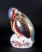 Royal Crown Derby Paperweight ' Kingfisher ' Gold Stopper. Date 2001.  1st Quality and Mint