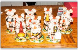 Staffordshire Pig Band, humorous pigs playing various instruments. 5'' in height. (7)