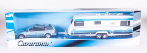 Hongwell Diecast Model 1/43 VW Passat Variant Syncro and Polar 730 Caravan, Mint Condition and In