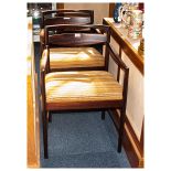 Pair Of Danish Design Carver Chairs Rosewood Finish Cushioned Seats
