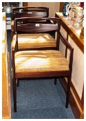 Pair Of Danish Design Carver Chairs Rosewood Finish Cushioned Seats