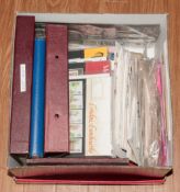 Box Containing A Mixed Lot Of Stock Stamps, First Day Covers, Mint Stamps etc