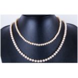 Ladies Cultured Pearl Necklaces, 14ct Gold Clasp, 2 necklaces in total. The pearls of good