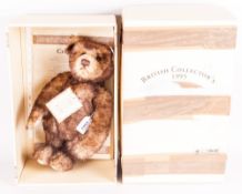 Steiff British Collectors 1995 Limited Edition Teddy Bear, Brown tipped. signed on foot by J.