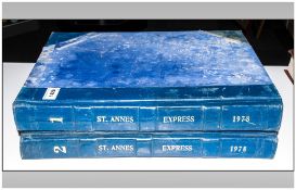 Two Bound Leather Volumes of The Lytham St. Annes Express, 1978 From January to Nov, Vol 1 & 2.