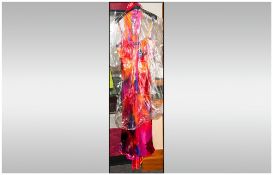 Evening Dress Inspirato Multi Coloured With Matching Shawl, Size 10