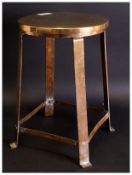 Unusual Brass Trivet with removable lid. Exposing a glass lens. 18 inches tall 10 inches diameter.