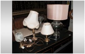 Modern Glass Table Lamp, together with 3 others.