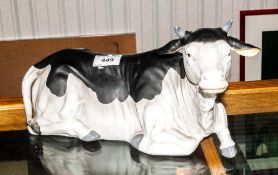 Large Ceramic Cow Figurine Approximately 14 Inches In Length