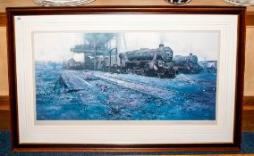 David Sheperd Limited Edition Train Print Titled 'Black Five Country' with blind stamp. Pencil