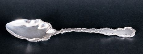 Edward VII Silver Ornate And Shaped Large Desert Spoon With Frilled Edges, Hallmark Sheffield